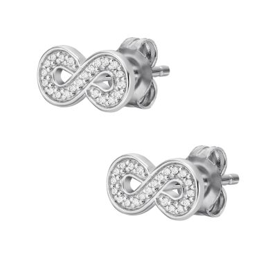 Sterling silver Infinity stud earrings