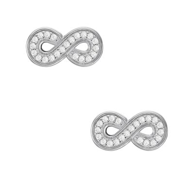 Fossil Ohrstecker Infinity Sterlingsilber - Silberfarben