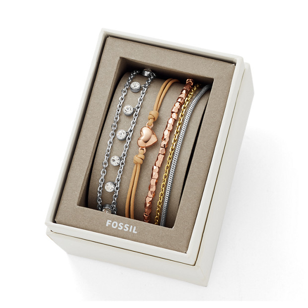 Fossil Unisex Coffret Cadeau Multi-Bracelets Blanc - One size