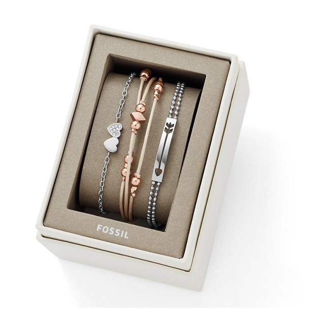 Fossil Unisex Coffret Cadeau Multi-Bracelets Blanc - One size