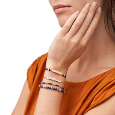 Coffret cadeau bracelet en acier, bleu marine - JGFTSET1044 - Fossil