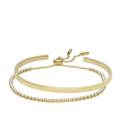 Geschenkset Armband Edelstahl goldfarben