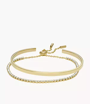 Gold-Tone Stainless Steel Bracelet Gift Set