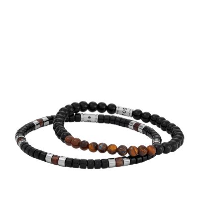 Coffret Cadeau De Bracelets De Perles Acryliques Noirs
