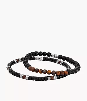 Coffret cadeau de bracelets de perles acryliques noirs