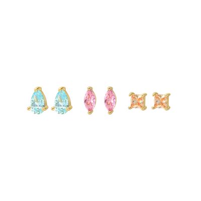 

Fossil Outlet Femmes Coffret boucles d’oreilles en laiton doré