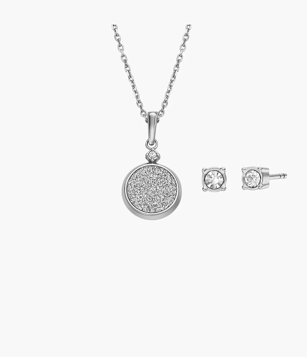 Image of Core Gifts Stainless Steel Stud Earrings and Necklace Set