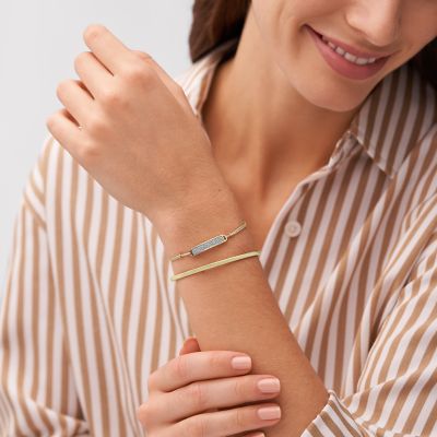 Core Gifts Gold-Tone Stainless Steel Cuff and Bracelet Set