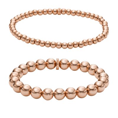 Fossil Outlet Geschenkset Armbänder Beads Metall roségoldfarben - Roségoldfarben