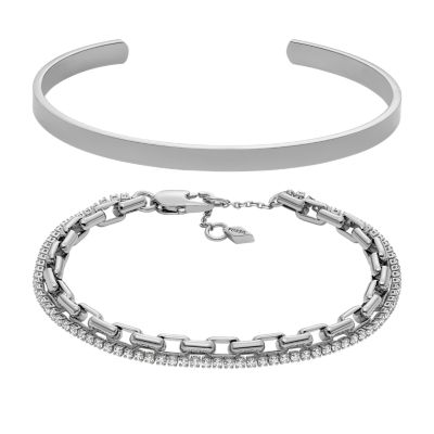 Fossil Outlet Geschenkset Armbänder Beads Metall silberfarben - Silberfarben