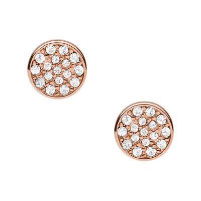Fossil Outlet Women's Rose Gold-Tone Brass Earrings - Rose Gold