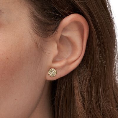 Pendientes de latón en tono dorado
