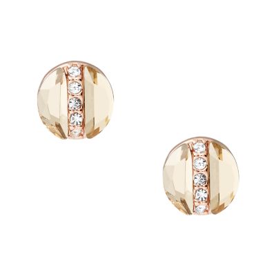 Damen Ohrstecker Rose Gold Tone Brass Stud Earrings Joa Fossil