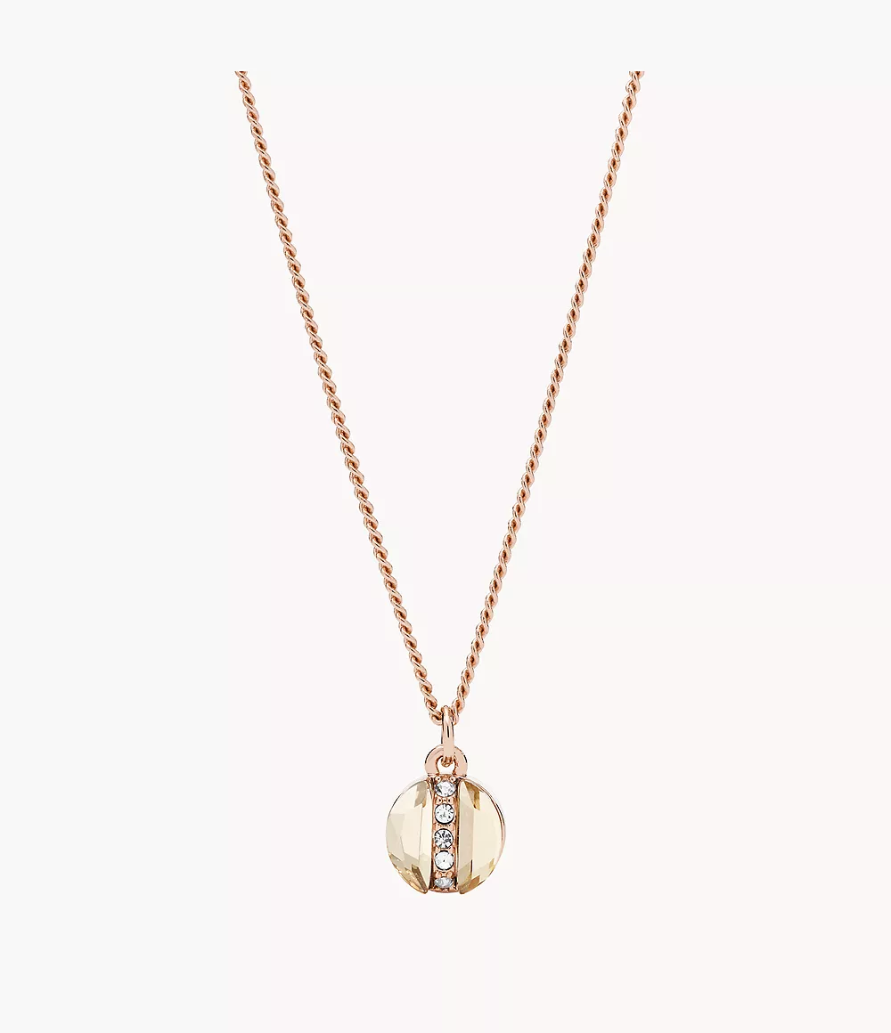Fossil Damen Damen Halskette Rose Gold-Tone Brass Necklace