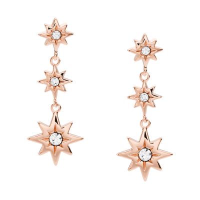 Rose-Gold-Tone Brass Drop Earrings