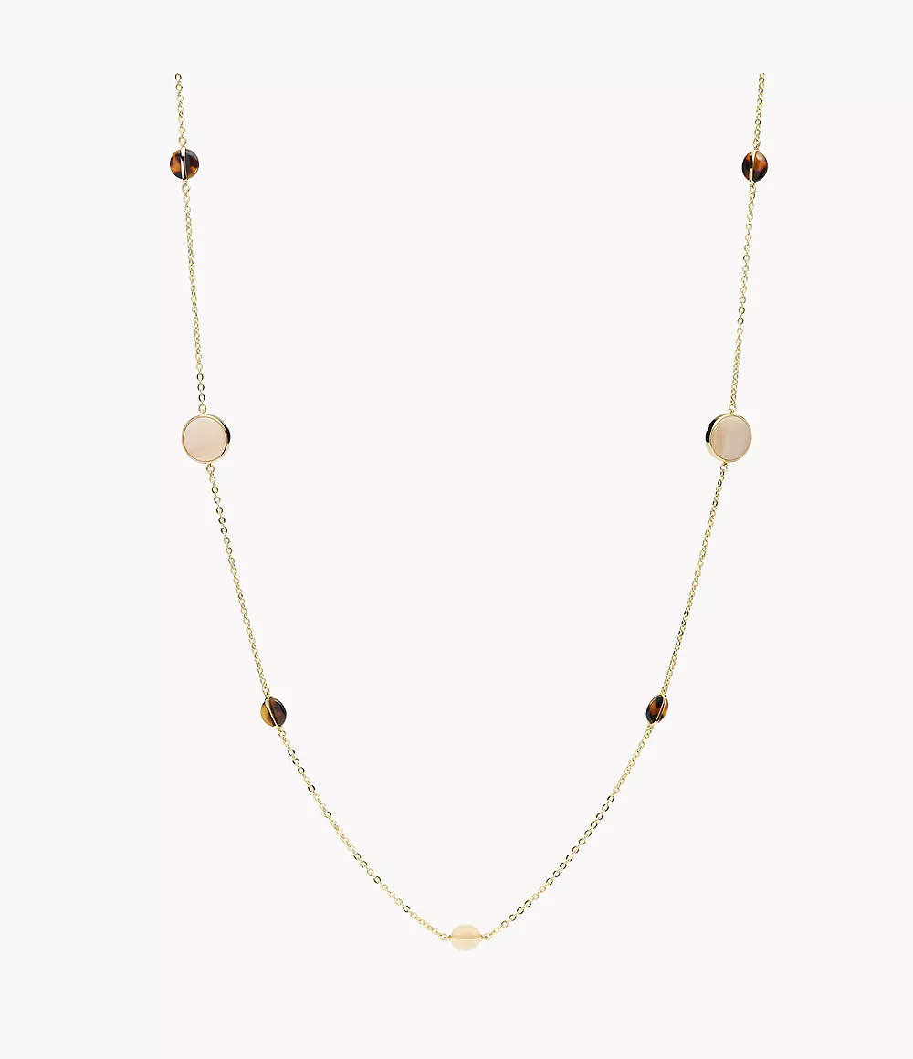 Fossil Women's Gold-Tone Brass Station Necklace