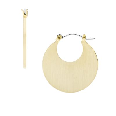 Gold-Tone Brass Hoop Earrings