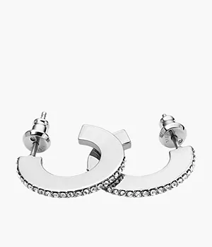 Silver-Tone Brass Hoop Earrings