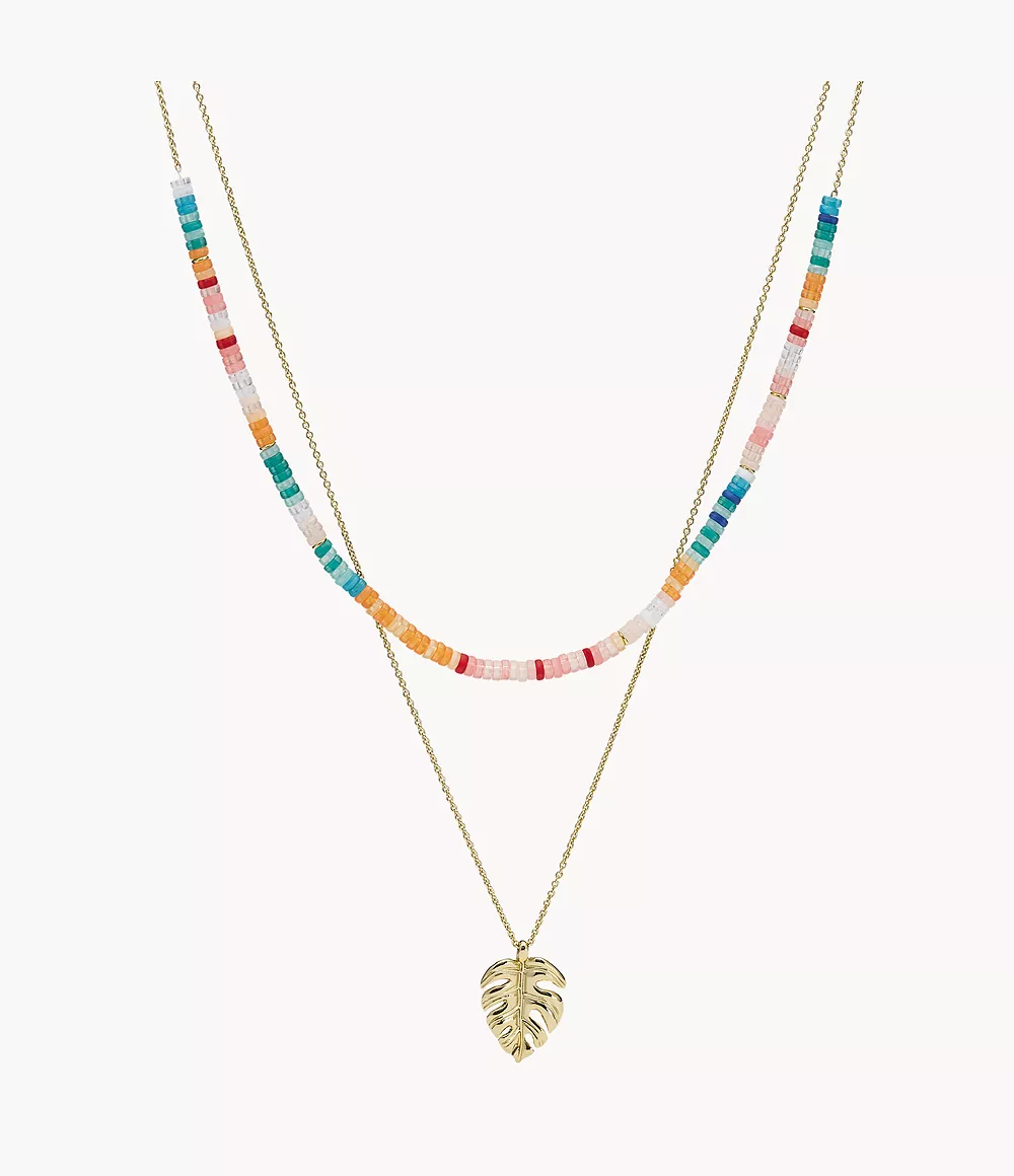 Fossil Women's Multi-Colour Acrylic Beaded Necklace - Multi-Colour