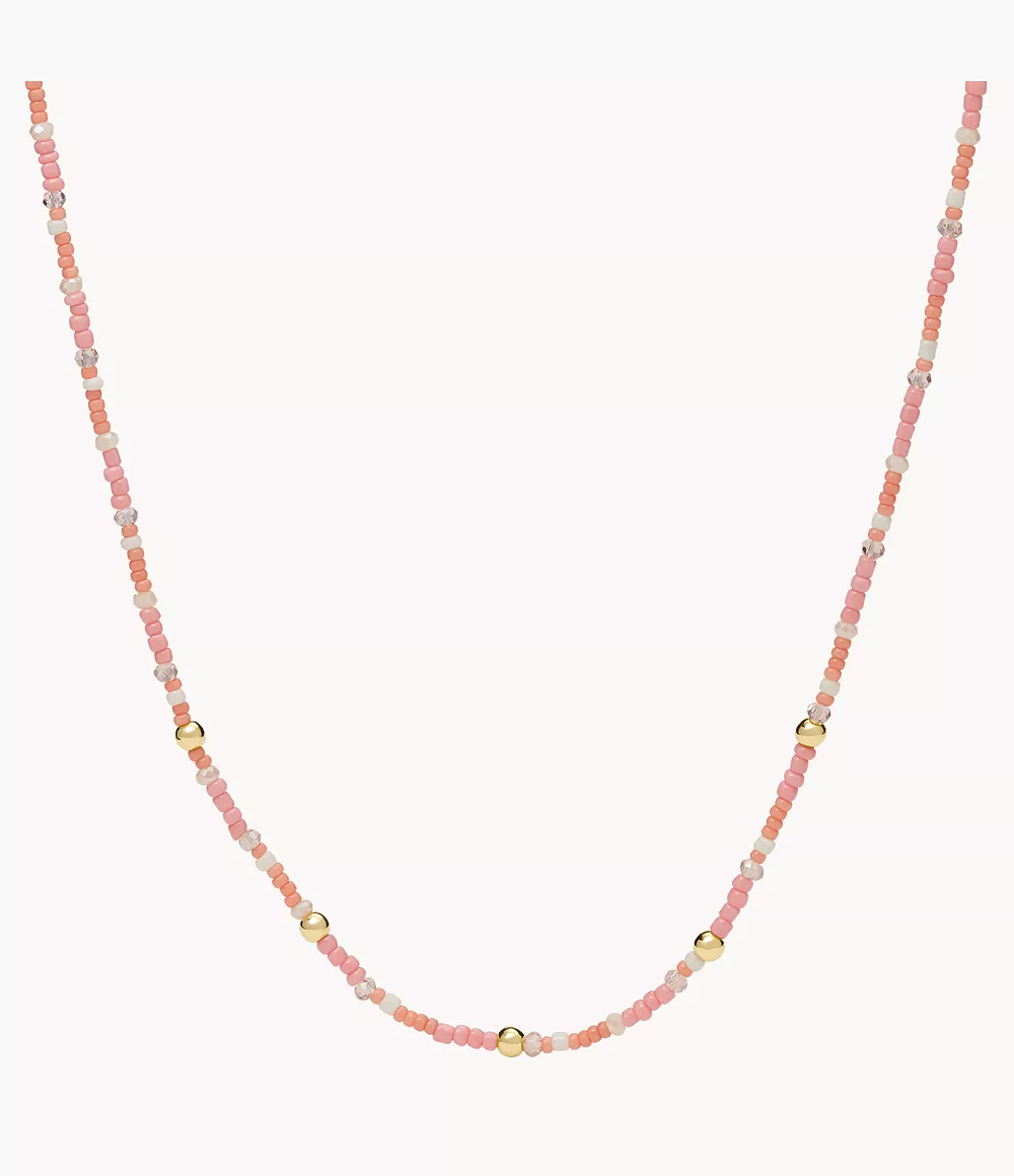 Fossil Women's Pink Seed Bead Beaded Necklace - Pink