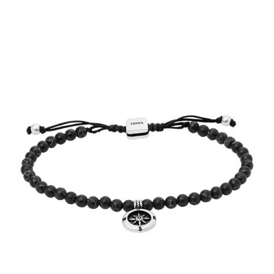 Fossil Homme Bracelet de perles noir -Noir