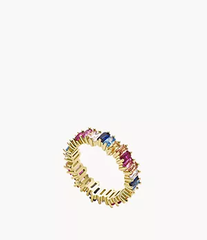 Multi Rainbow colour Brass Band Ring