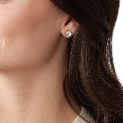 Gold-Tone Brass Stud Earrings