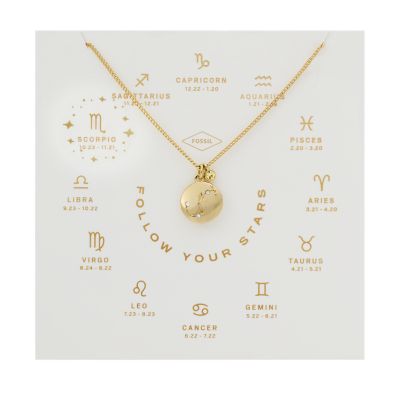 

Fossil Femmes Collier pendentif Scorpion à cristal jaune