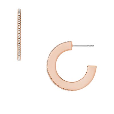 

Fossil Femmes Créoles en laiton doré rose