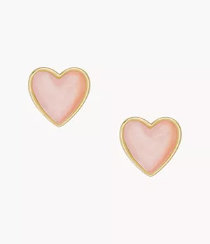 Blush Pink Resin Heart Stud Earrings