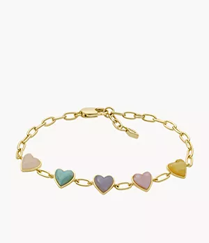 Multicolor Resin Heart Chain Bracelet