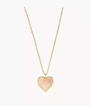 Blush Pink Resin Heart Pendant Necklace