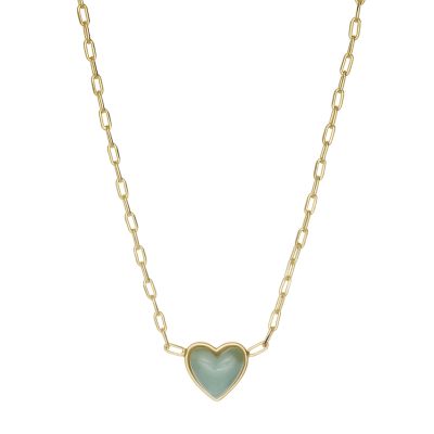 

Fossil Femmes Collier pendentif cœur en résine vert menthe