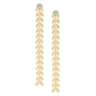 

Fossil Femmes Boucles d’oreilles pendantes en laiton dorées