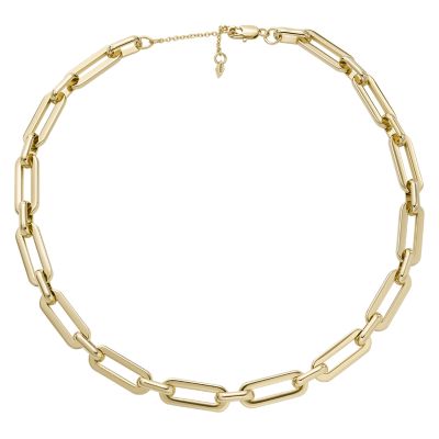 

Fossil Outlet Femmes Collier chaîne en laiton doré