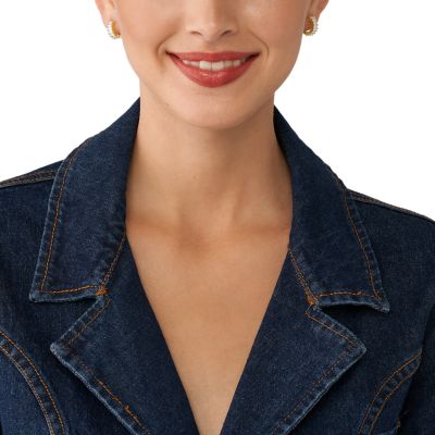 Hazel Gold-Tone Brass Hoop Earrings