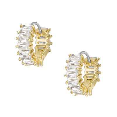 Gold-Tone Stainless Steel Hoop Earrings - JOF00960710 - Fossil