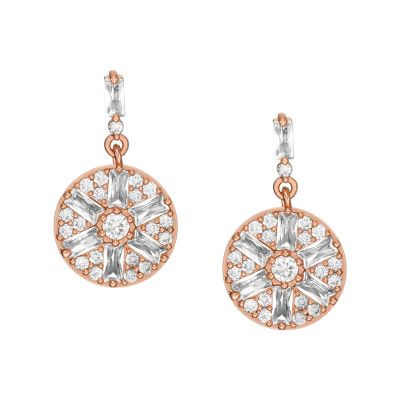 

Fossil Outlet Femmes Boucles d’oreilles pendantes Hazel en laiton doré rose