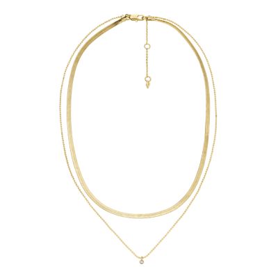 

Fossil Outlet Femmes Collier multirang en laiton doré