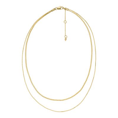 

Fossil Outlet Femmes Collier multirang en laiton doré