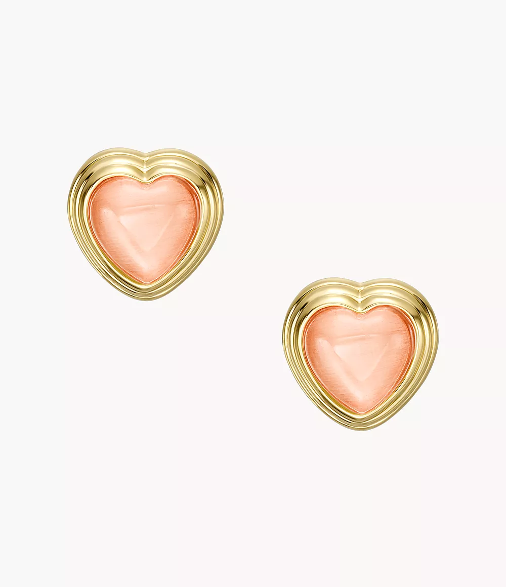 Fossil Outlet Women’s Merritt Soft Pink Resin Heart Stud Earrings - Soft Pink