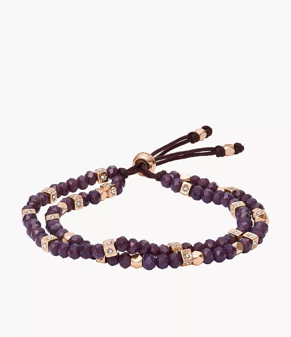 Arm Party Amethyst Purple Glass Beaded Bracelet  JOA00797791

