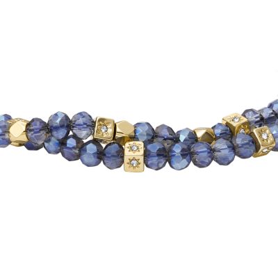Arm Party Smokey Blue Glass Beaded Bracelet