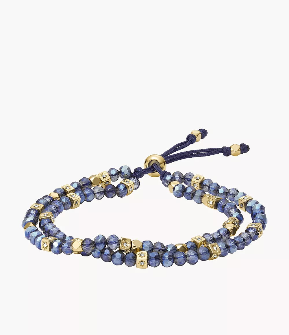 Arm Party Smokey Blue Glass Beaded Bracelet  JOA00800710
