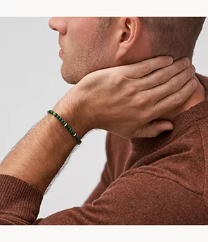 Bracelet de perles Merritt Arm Stack en malachite, vert