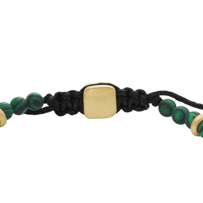 Merritt Arm Stack Green Malachite Beaded Bracelet