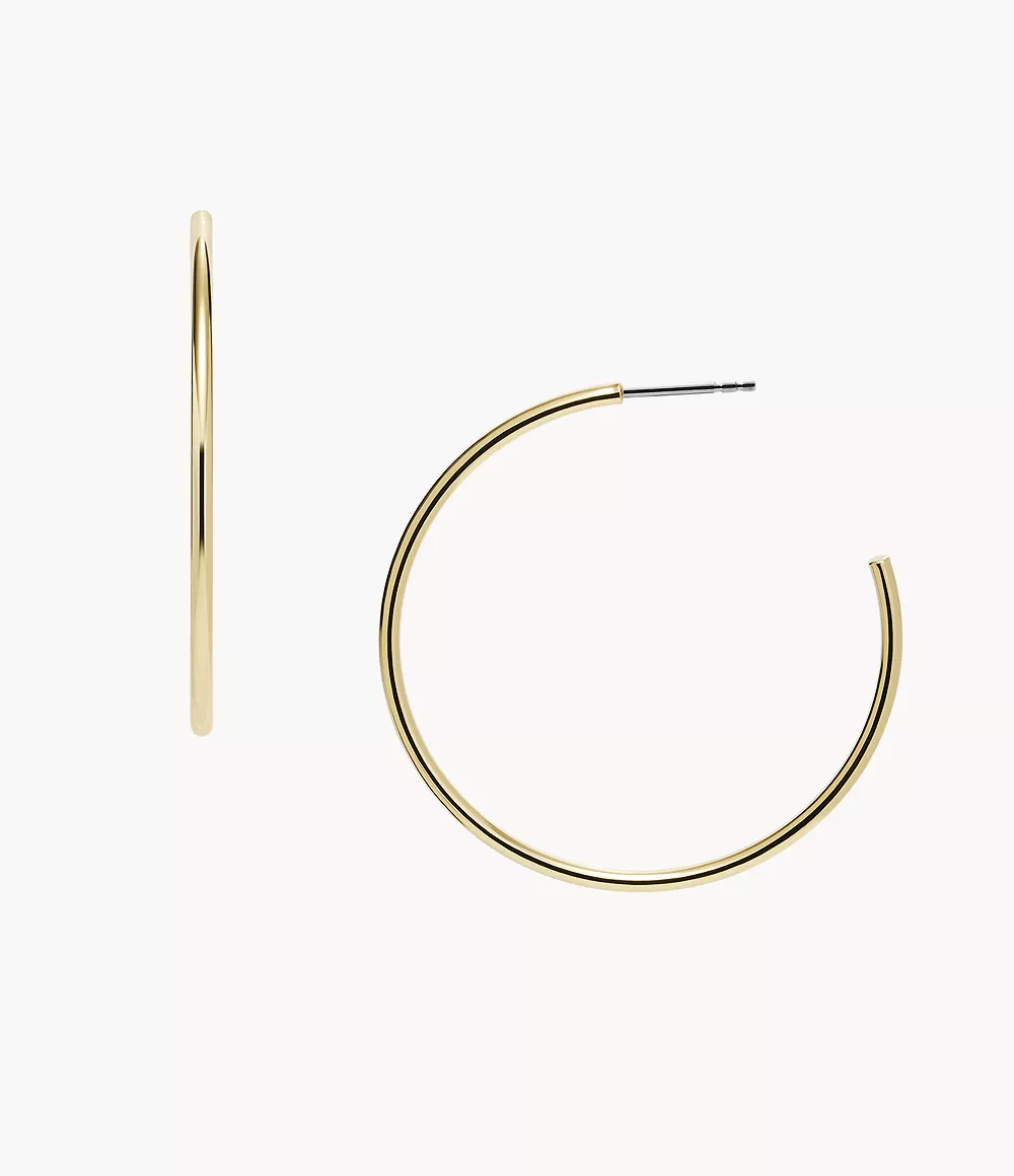 Image of Gold-Tone Brass Hoop Earrings