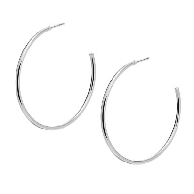 Silver-Tone Brass Hoop Earrings