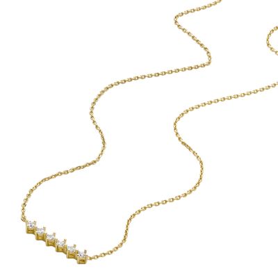 Hazel Classic Glitz Gold-Tone Brass Station Necklace