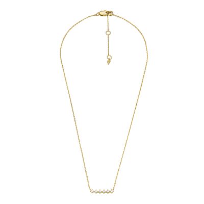 Hazel Classic Glitz Gold-Tone Brass Station Necklace